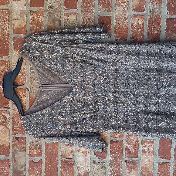 Adrianna Papell Fitted Sequin Mid-length Dress - Picture 2 of 14